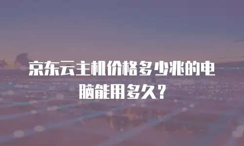 京东云主机价格多少兆的电脑能用多久？