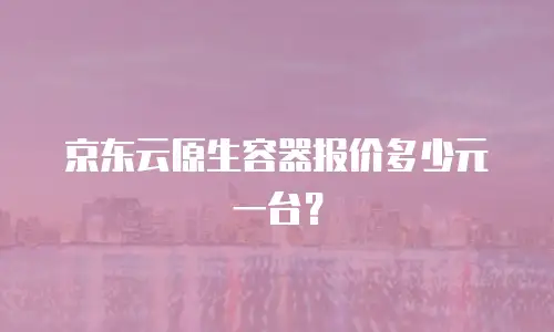 京东云原生容器报价多少元一台？