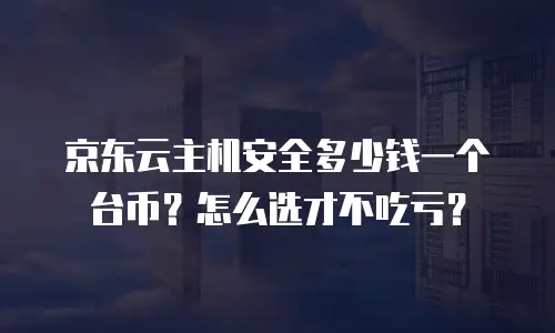 京东云主机安全多少钱一个台币？怎么选才不吃亏？