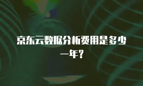 京东云数据分析费用是多少一年？