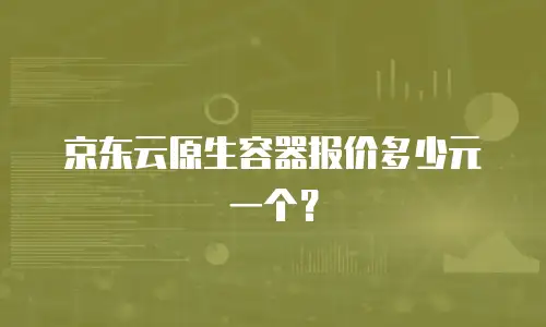 京东云原生容器报价多少元一个？