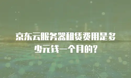 京东云服务器租赁费用是多少元钱一个月的？