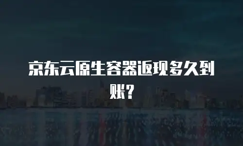 京东云原生容器返现多久到账？