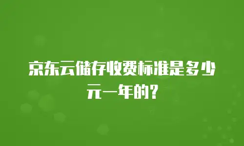 京东云储存收费标准是多少元一年的？