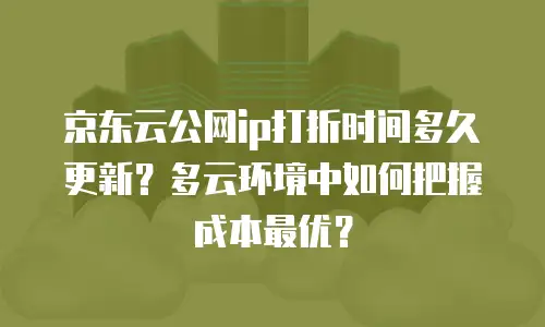 京东云公网ip打折时间多久更新？多云环境中如何把握成本最优？
