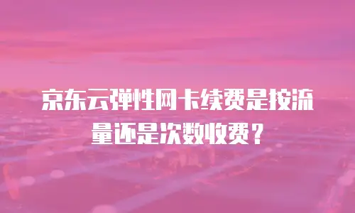 京东云公网IP收费标准详解与应用建议