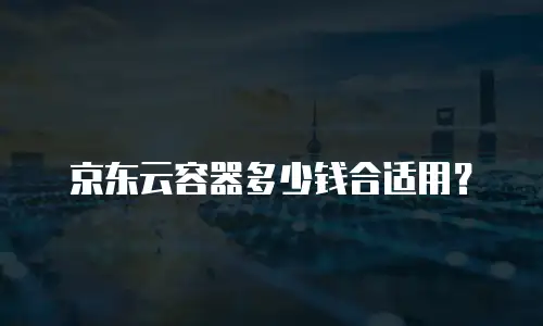 京东云容器多少钱合适用？