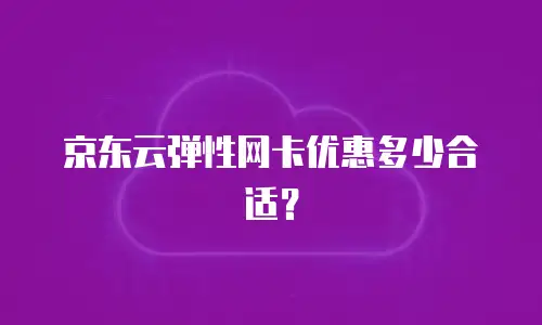 京东云弹性网卡优惠多少合适？
