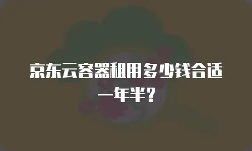 京东云原生容器租用多久合适买一个