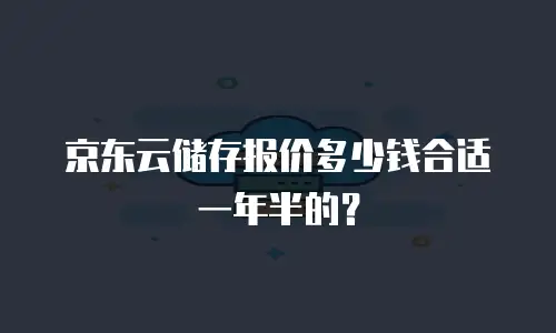 京东云储存报价多少钱合适一年半的？