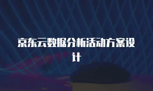 京东云数据分析活动方案设计