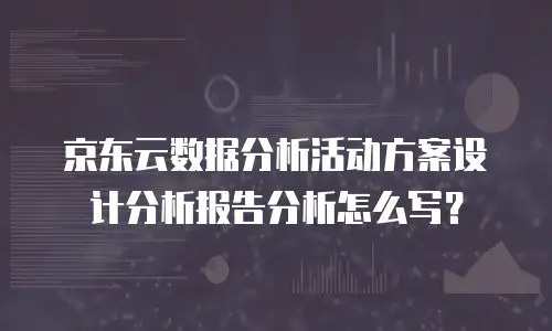 京东云数据分析活动方案设计分析报告分析怎么写？