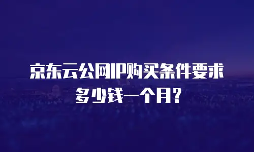 京东云公网IP购买条件要求多少钱一个月？