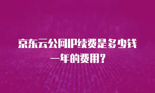 京东云公网IP续费是多少钱一年的费用？