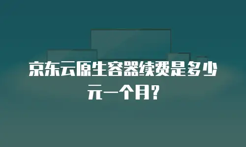 京东云原生容器续费是多少元一个月？
