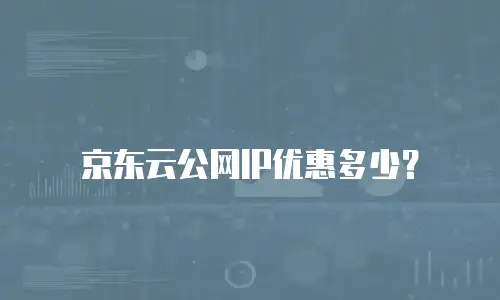 京东云公网IP优惠多少？