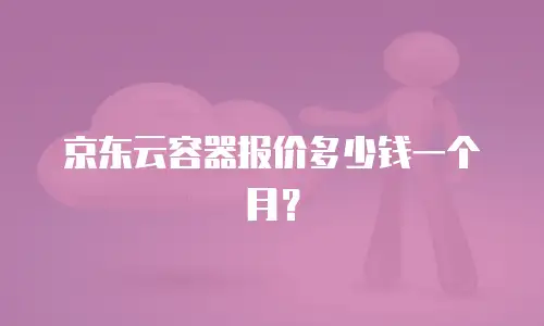 京东云容器报价多少钱一个月？