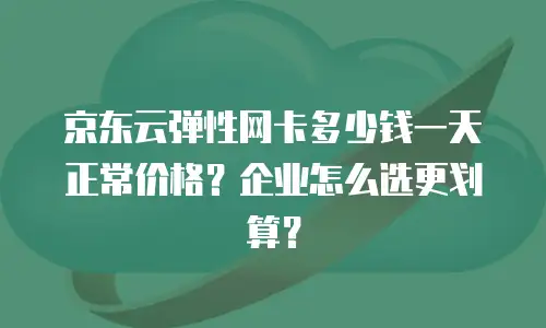 京东云弹性网卡多少钱一天正常价格？企业怎么选更划算？