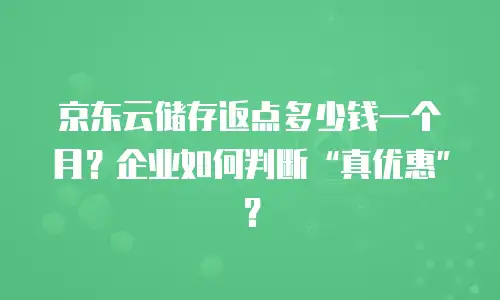 京东云TiDB返佣：如何通过智能合作实现收益最大化