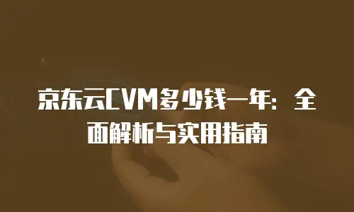 京东云CVM多少钱一年：全面解析与实用指南