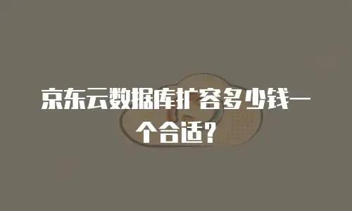 京东云数据库扩容多少钱一个合适？