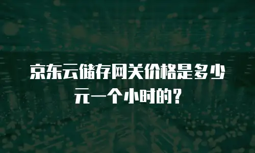 京东云储存网关价格是多少元一个小时的？