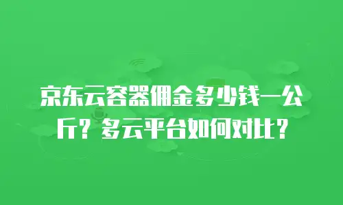 京东云容器佣金多少钱一公斤？多云平台如何对比？