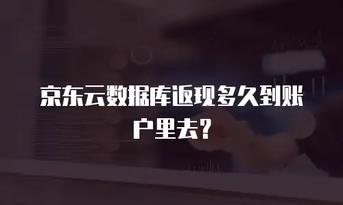 京东云数据库返现多久到账户里去？
