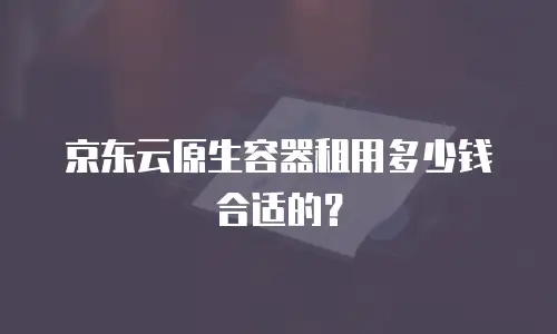 京东云原生容器租用多少钱合适的？