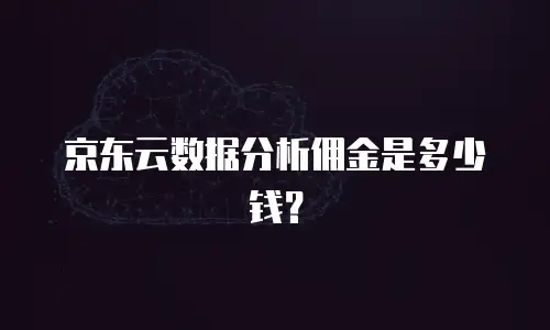 京东云数据分析佣金是多少钱？
