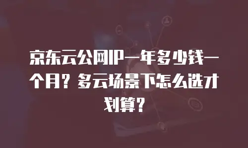 京东云公网IP一年多少钱一个月？多云场景下怎么选才划算？