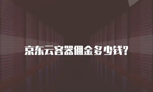 京东云容器佣金多少钱？