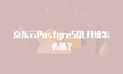 京东云PostgreSQL升级怎么选？