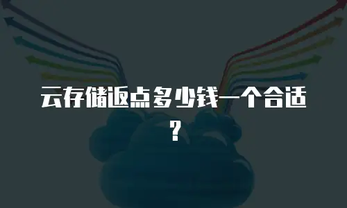 云存储返点多少钱一个合适？