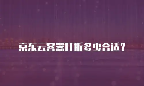 京东云容器打折多少合适？